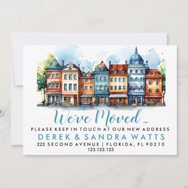 Byte av gatan adress vi har flyttat inbjudningar (Framsida)