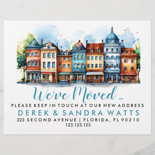 Byte av gatan adress vi har flyttat reklamblad (Framsidan)