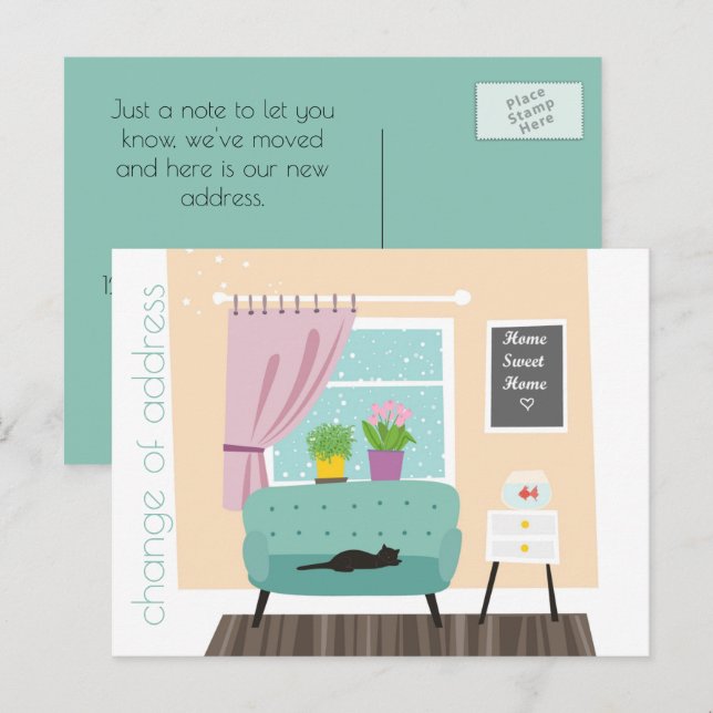 Byte av hemvykort för Adress Meddelande Vykort (Fram/baksida)