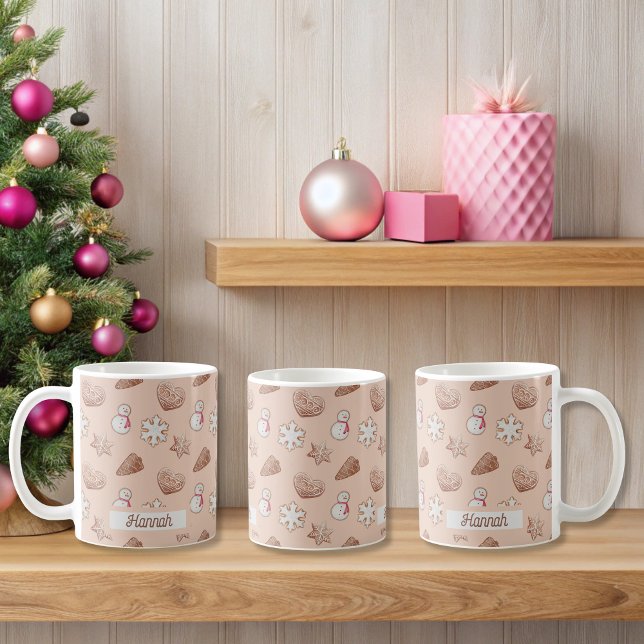 Byte av julcookie kaffemugg (Beige Christmas Cookie Mugs)
