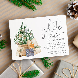 Byte av julklapp i Helgdag White Elephant Gift Inbjudningar