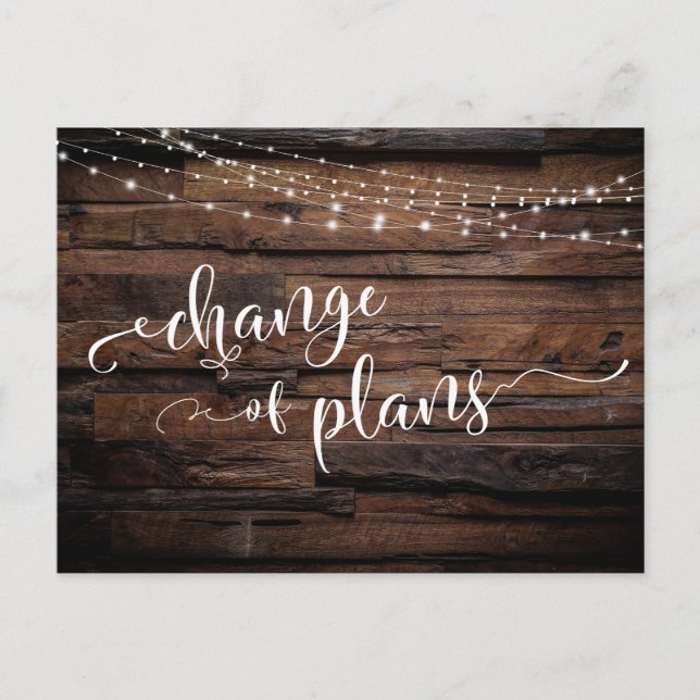 Byte av Ljus och trä i uppskjutna Bröllop Vykort (Framsida)