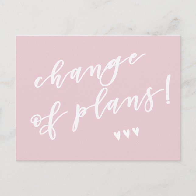 Byte av plan! Senareläggning till Corona Vykort (Framsida)