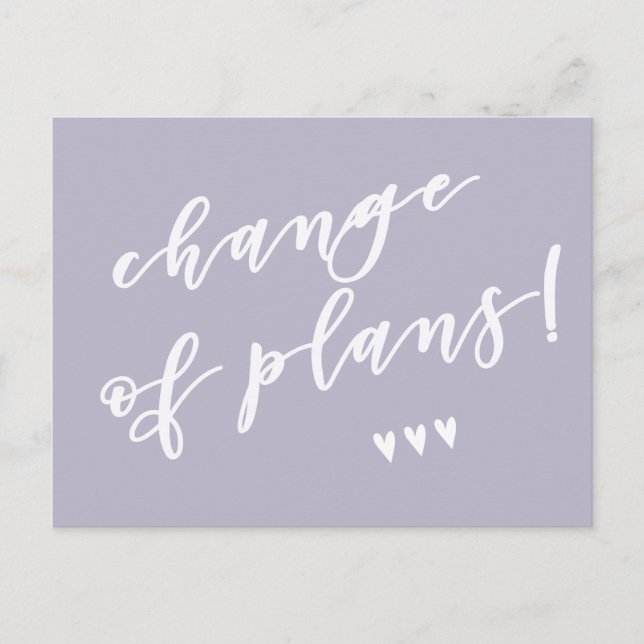 Byte av plan! Senareläggning till Corona Vykort (Framsida)