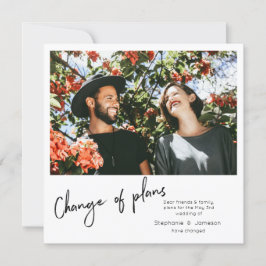 Byte av planer Direkt foto & typografi Inbjudningar