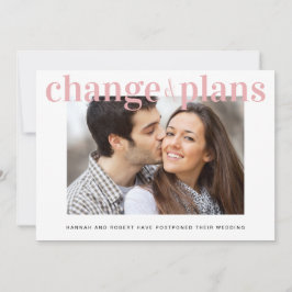 Byte av planer Foto Rosa bröllopsförskjutning Meddelande