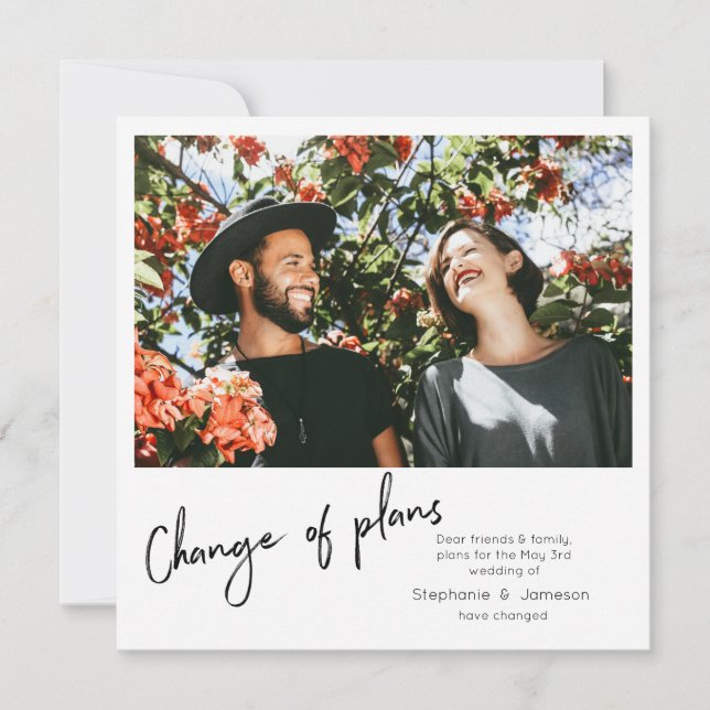 Byte av planer Instant Photo & typografi Inbjudningar (Framsida)