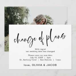 Byte av planer | Modernt svart och vitt Spara Datumet