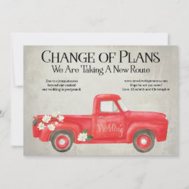 Byte Av Planer Uppställd Röd Lastbil Bröllop Meddelande