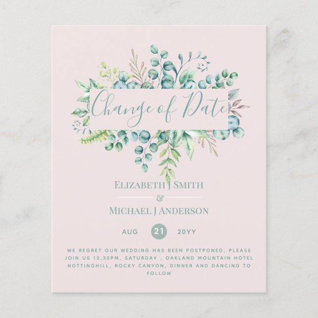 Byte av planeringsdatum Grönska Eukalyptus Evenema (Framsida)