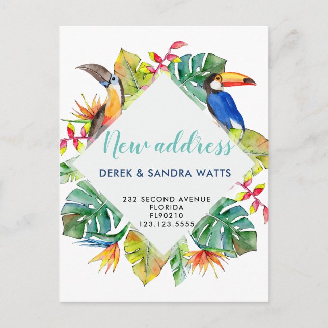 Byte av tropisk vi har flyttat med vykort från adr (Framsida)