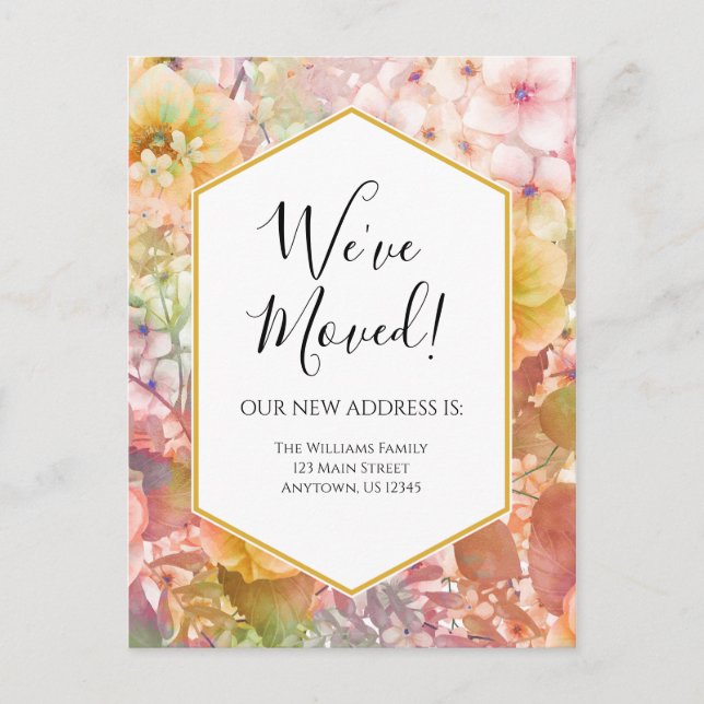 Byte av vykort för vattenfärgsblommor i Adress (Framsida)