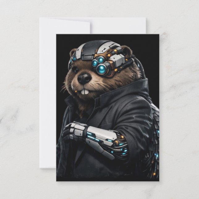 Byte Beaver bröllopskort OSA Kort (Framsida)