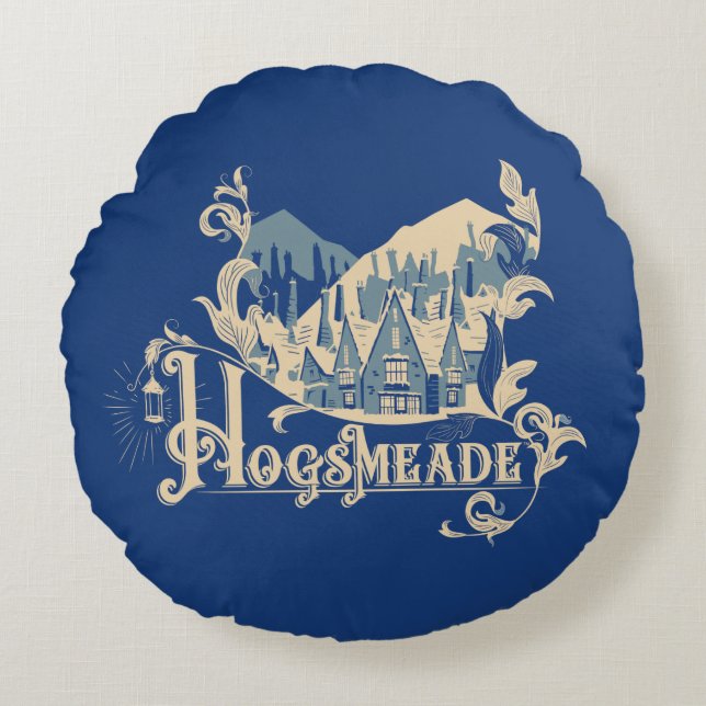 byte för HOGSMEADE™ Vintage Graphic Rund Kudde (Framsidan)
