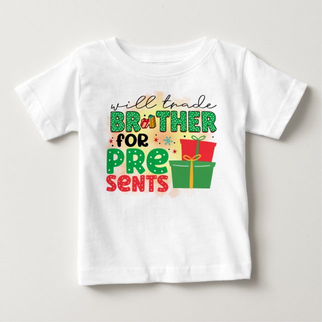 Byter bort bror mot julklappar t shirt (Framsida)