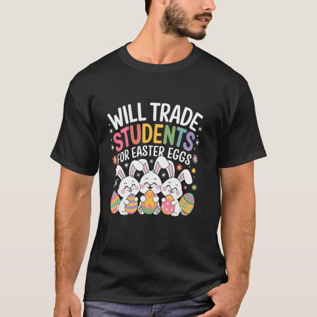 Byter Elever Mot Påskägg Påskdagen T Shirt (Framsida)