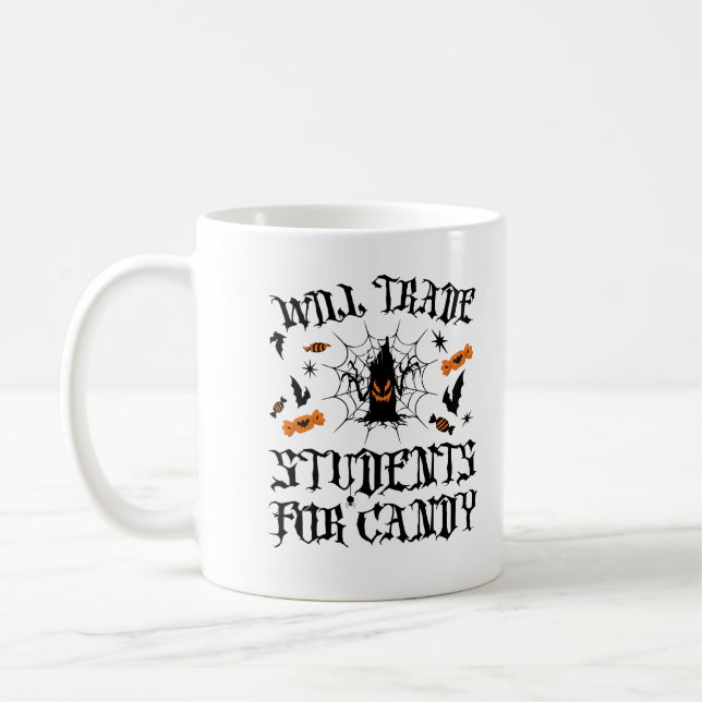 Byter gärna elever mot godis Halloween-lärare  Kaffemugg (Vänster)