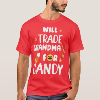 Byter gärna mormor mot godis Rolig matchande hallo T Shirt