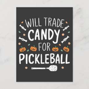 Byter Godis Mot Pickleball Kuslig Halloween   Inbjudan Vykort