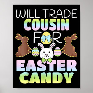 Byter Kusin Mot Påskgodis Söta Barn Poster