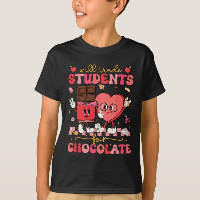 Byter Studenter Mot Choklad Lärare Valentin T Shirt (Framsida)