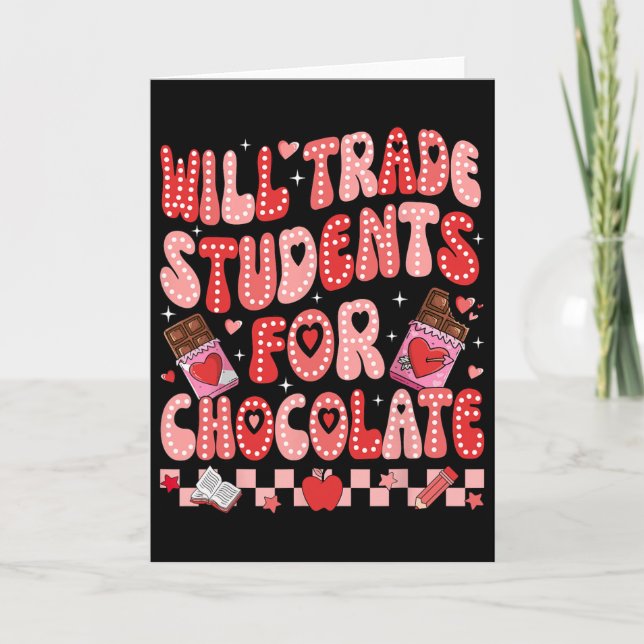 Byter Studenter Mot Chokladlärare Valentin Kort (Framsida)