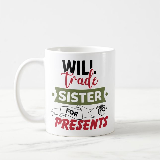 Byter syster mot presenter kaffemugg (Vänster)