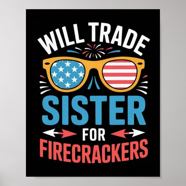 Byter syster mot smällare Roligt 4:e juli Poster (Framsidan)