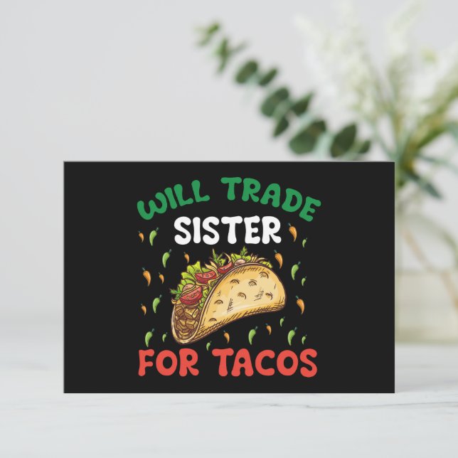 Byter syster mot tacos Cinco De Mayo-fest Tack Kort (Stående Fram)