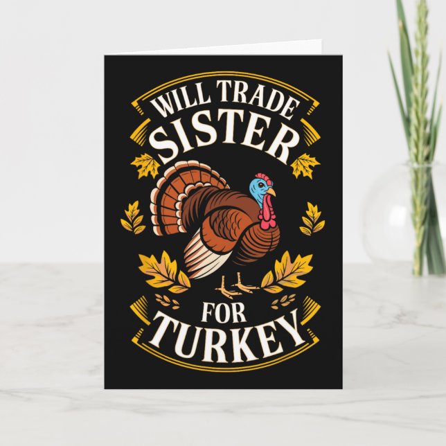 Byter syster mot Turkiet Tröja Barn Syskon Tack Kort (Framsida)