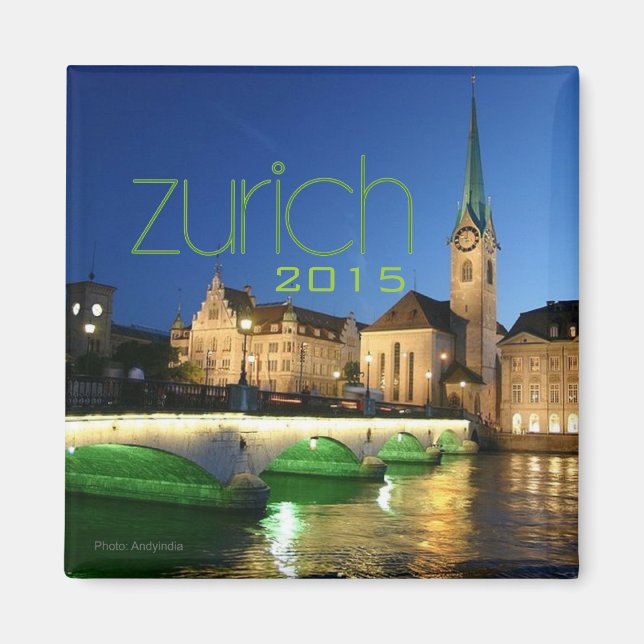 Bytesår för Zürich Schweiz Souvenir Magnet (Framsidan)