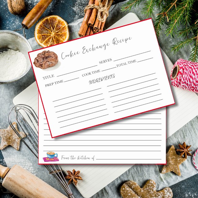 Bytesrecept för vattenfärgschoklat Chip Cookie Bordsnummer (Skapare uppladdad)