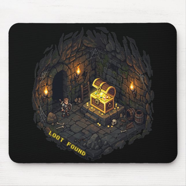 Bytet Fann Fantasi Grotta Pixel Art Design Musmatta (Framsidan)
