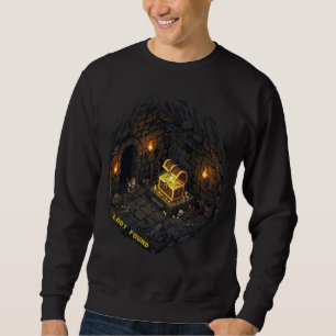 Bytet Fann Fantasi Underjordiskt Pixel Art Design Lång Ärmad Tröja