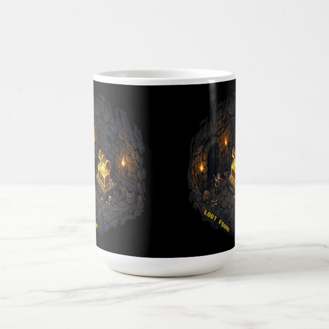Bytet Fanns Fantasy Källardesign Pixel Art Magisk Mugg (Center)