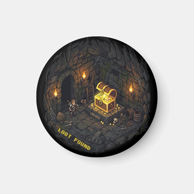 Bytet Fannts Dungeon Pixel Art Design Magnet (Framsidan)