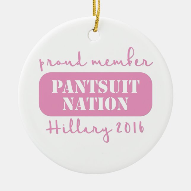 Byxdressnation för Hillary! Julgransprydnad Keramik (Framsidan)