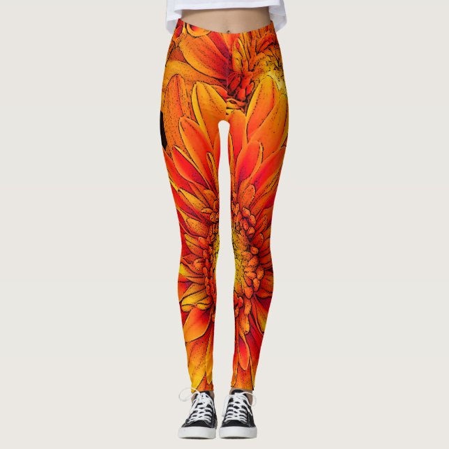 Byxor/damasker för orangebristningsYoga Leggings (Framsida)