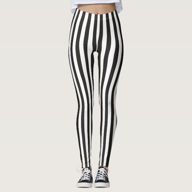 Byxor Legging i svart och vitt mönster. (Framsida)