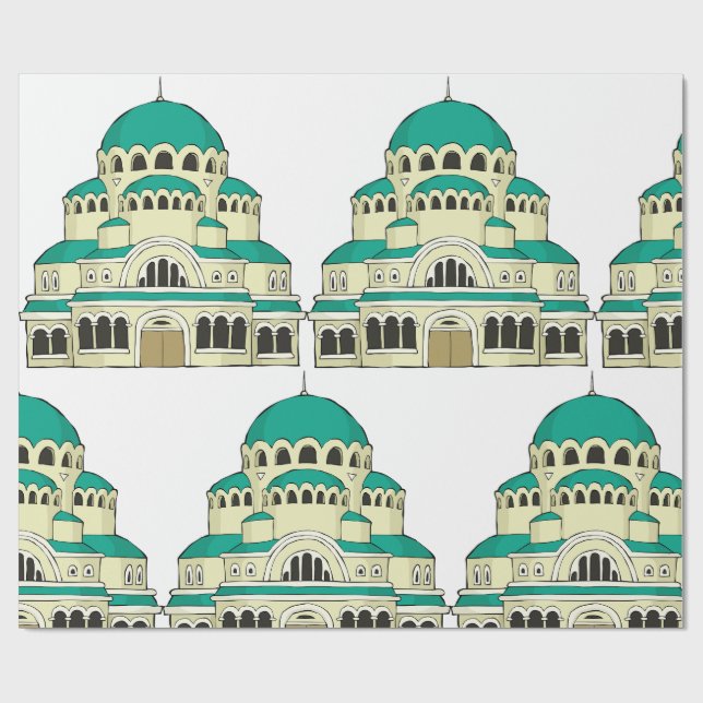 Byzantine Architecture Teal Dome Cathedral Presentpapper (Platt)