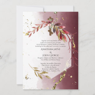BYZANTINE Betrothal Crowning Bröllop Blommigt Kor Inbjudningar