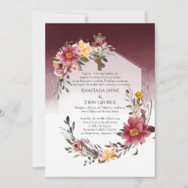 BYZANTINE Betrothal Crowning Bröllop Blommigt Kor Inbjudningar