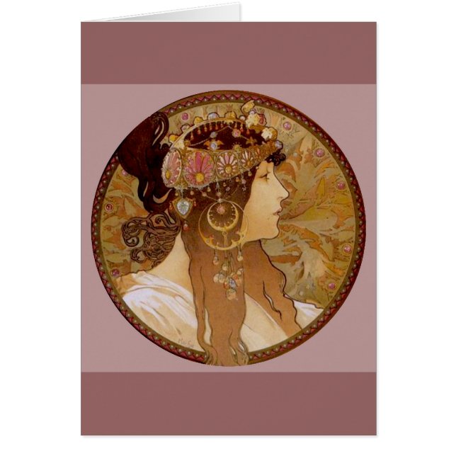 Byzantine Brunette, 1897 Hälsningskort (Framsidan)