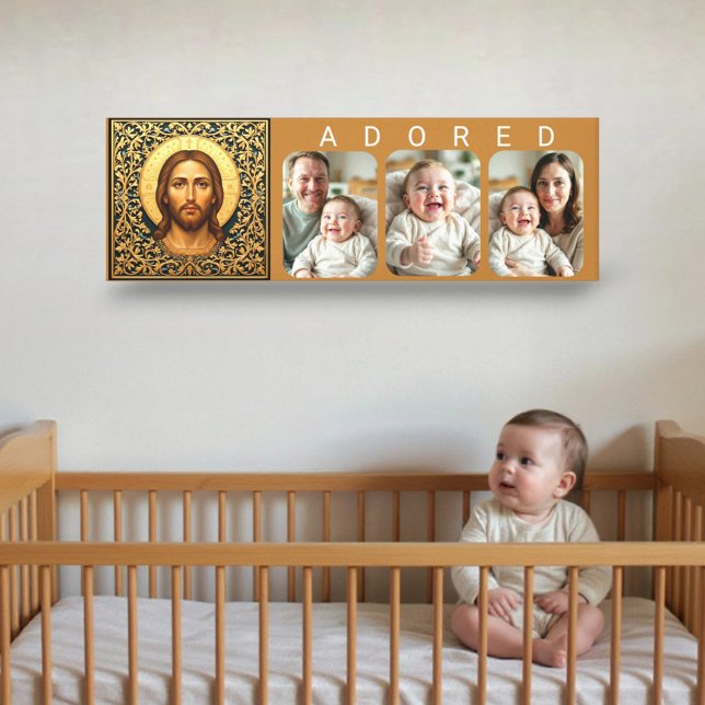Byzantine Christ Icon - ADORED Baby Photo  Canvastryck (Skapare uppladdad)