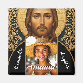 Byzantine Christ Icon - Jesus Magnet