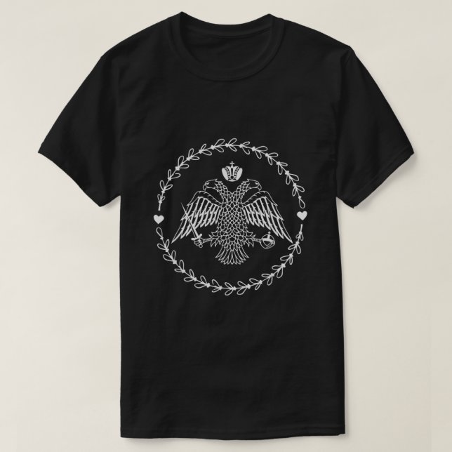 Byzantine Eagle Östra Orthodox Christian Faith T Shirt (Design framsida)