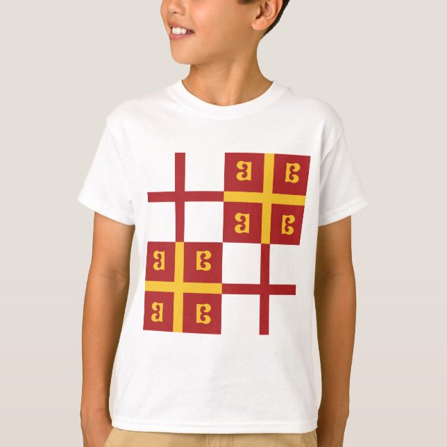 Byzantine Empire Flagga T Shirt (Framsida)
