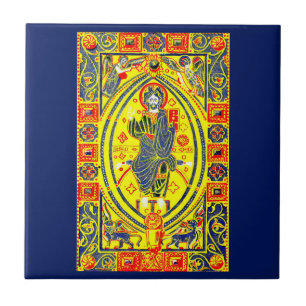 Byzantine folk art Jesus Kakelplatta