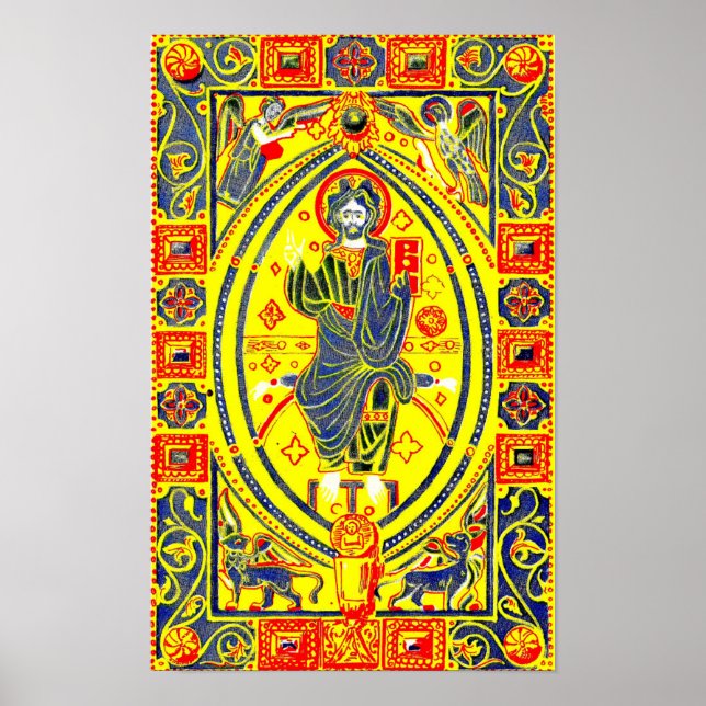 Byzantine folk art Jesus Poster (Framsidan)