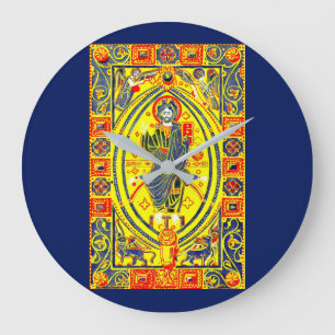 Byzantine folk art Jesus Stor Klocka